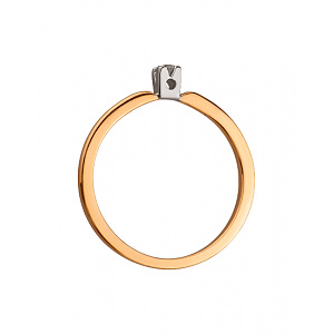 Золотое кольцо с бриллиантом (01-200539586) фотография