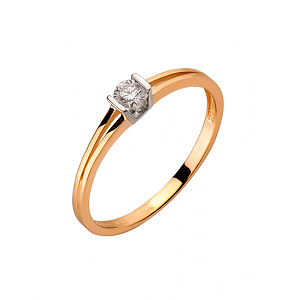 Золота каблучка з діамантом (01-200563586) картинка Золота каблучка з діамантом (01-200563586) фотографія