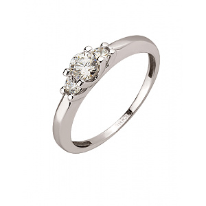 Золотое кольцо с цирконием куб. (01-200575986) фотография