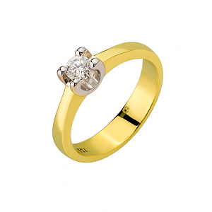 Золота каблучка з діамантом (01-200590086) фотографія
