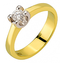 Золота каблучка з діамантом (01-200590086)