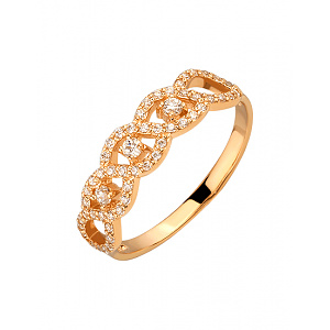 Золота каблучка з цирконієм куб. (01-200599986) фотографія