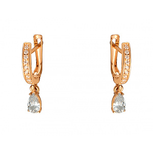 Золоті сережки з фіанітом (цирконієм куб.) (01-200606486) фотографія