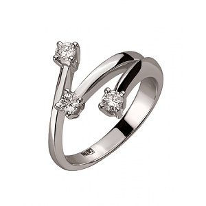 Золота каблучка з діамантами (01-200616886) фотографія