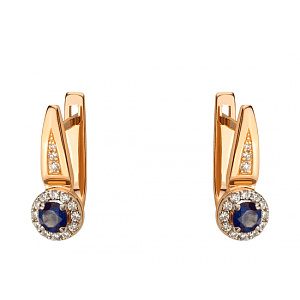 Золотые серьги с фианитом (цирконием куб.) (01-200749386) фотография