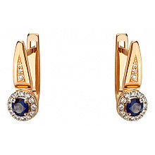 Золотые серьги с фианитом (цирконием куб.) (01-200749386)