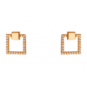 Золоті сережки з фіанітом (цирконієм куб.) (01-200819386) фотографія