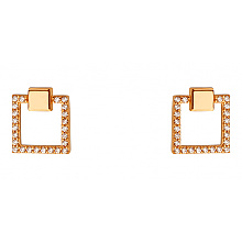 Золоті сережки з фіанітом (цирконієм куб.) (01-200819386)