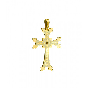 Золотой  крестик с бриллиантами  и  емаль (01-200851686) фотография