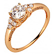 Золотое кольцо с фианитом (цирконием куб.) 01-200879886 фотография 1