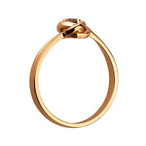 Золота каблучка з діамантом (1б_к-198) фотографія