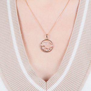 Золотой кулон с бриллиантом (1б_п-251) фотография