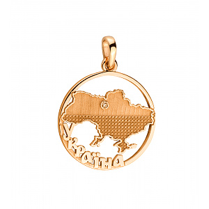 Золотой кулон с бриллиантом (1б_п-251) фотография