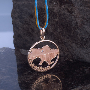 Золотой кулон с бриллиантом (1б_п-251) фотография