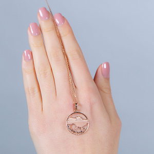 Золотой кулон с бриллиантом (1б_п-251) фотография