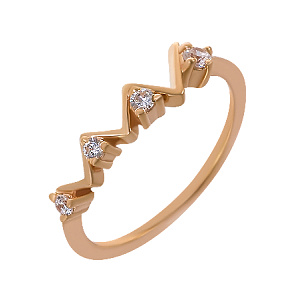 Золотое кольцо с фианитами (1к-177) фотография