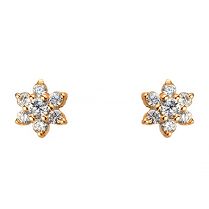 Золоті сережки з цирконієм куб. (01-19171487) фотографія