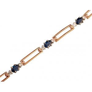 Золотой браслет с бриллиантами  и  корундами (01-19334887) фотография