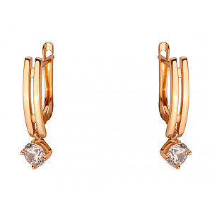 Золотые серьги с цирконием куб. (01-200159987) фотография