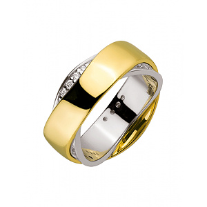 Золотое кольцо с бриллиантами (01-200202487) фотография