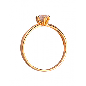 Золотое кольцо с цирконием куб. (01-200230587) фотография