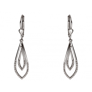 Золоті сережки з цирконієм куб. (01-200331587) фотографія