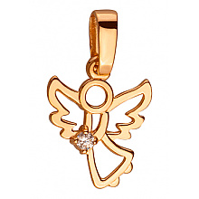 Золотой кулон с цирконием куб. (01-200346887)