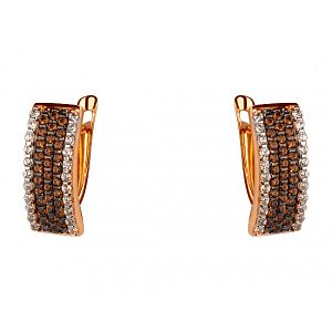 Золотые серьги с цирконием куб. (01-200452987) фотография