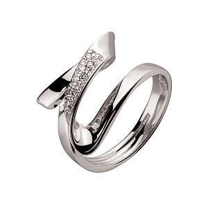 Золота каблучка з діамантами (01-200512287) фотографія