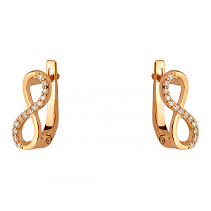 Золотые серьги с цирконием куб. (01-200523187) фотография