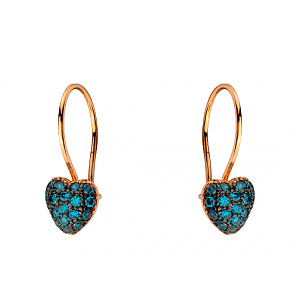 Золотые серьги с цирконием куб. (01-200539587) фотография