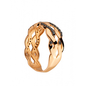 Золота каблучка з цирконієм куб. (01-200552687) фотографія