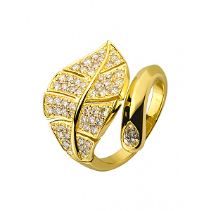 Золота каблучка з діамантами (01-200563487) фотографія