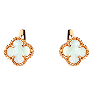 Золоті сережки з перламутром (01-200602987) фотографія