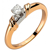 Золотое кольцо с бриллиантом (01-200606487)