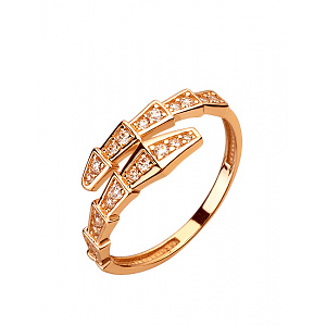 Золота каблучка з фіанітом (цирконієм куб.) (01-200627387) фотографія