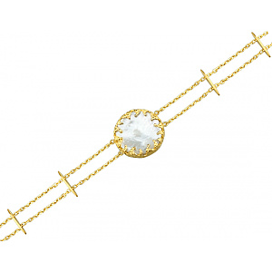 Золотий браслет з перламутром (01-200773387) фотографія