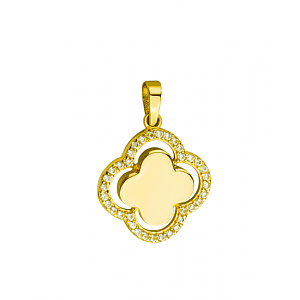 Золотий кулон з фіанітом (цирконієм куб.) (01-200781087) фотографія