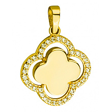 Золотий кулон з фіанітом (цирконієм куб.) (01-200781087)