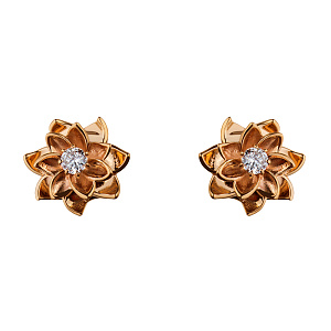 Золотые серьги с бриллиантом (1б_с-147) фотография