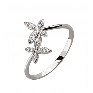 Золота каблучка з фіанітами  та  цирконіями (2б_к-238) фотографія