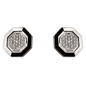 Золотые запонки с бриллиантами (01-200120288) фотография