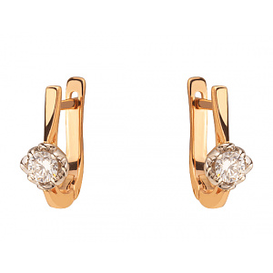 Золоті сережки з цирконієм куб. (01-200137488) фотографія