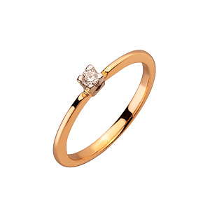 Золотое кольцо с бриллиантом (01-200257988) фотография