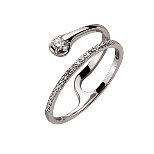 Золота каблучка з діамантом (01-200376088) фотографія