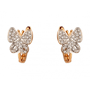 Золоті сережки з цирконієм куб. (01-200462088) фотографія