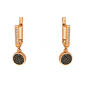 Золоті сережки з цирконієм куб. (01-200523188) фотографія