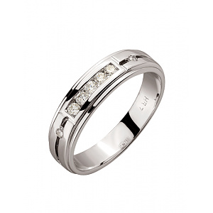 Золота каблучка з діамантами (01-200535088) фотографія