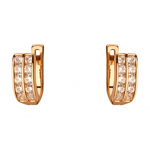 Золоті сережки з цирконієм куб. (01-200566888) фотографія