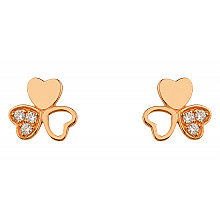 Золотые серьги с цирконием куб. (01-200581588)